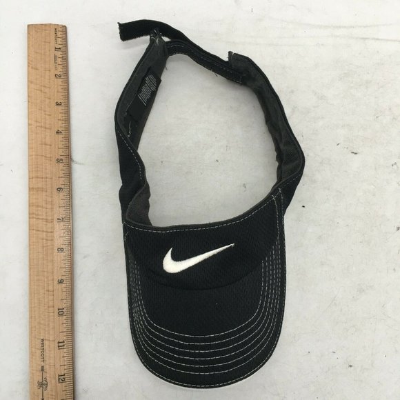 Nike Visor Cap Hat Black White Mens One Size Adjustable Curved Bill Casual/Golf - Picture 3 of 10